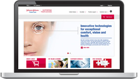 New www.jnjvisioncare.co.uk website on a laptop